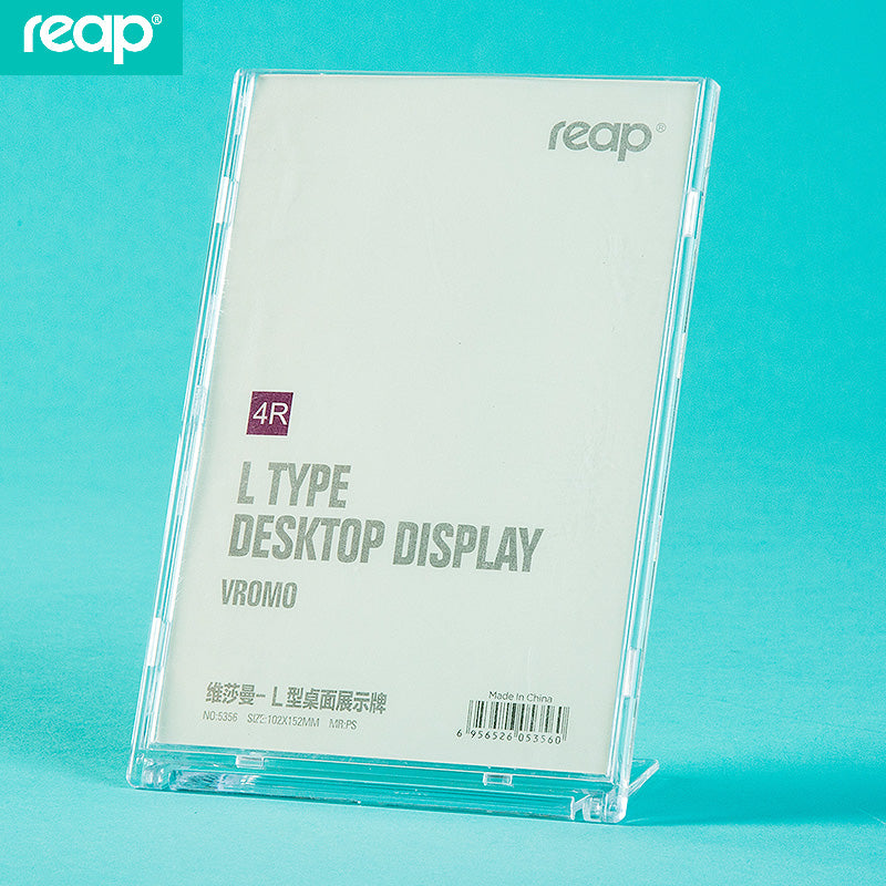 Reap L-shaped transparent product introduction display board