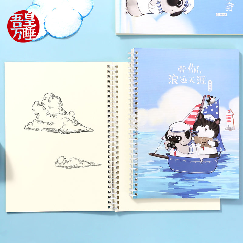 Comix My Emperor Wansui Nautical Model Student Cute Notebook A5/B5 Stitched Binding Coil Blank Page Soft Copy WHCF5302