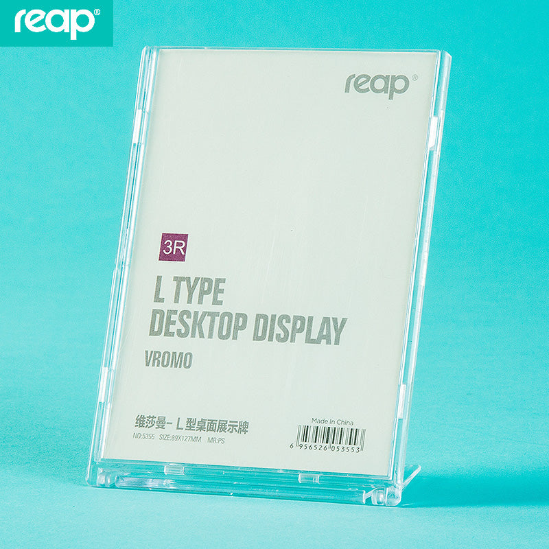 Reap L-shaped transparent product introduction display board