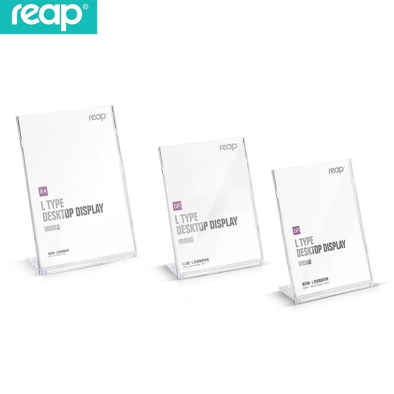 Reap L-shaped transparent product introduction display board