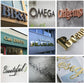 Customized metal logo letters on the wall