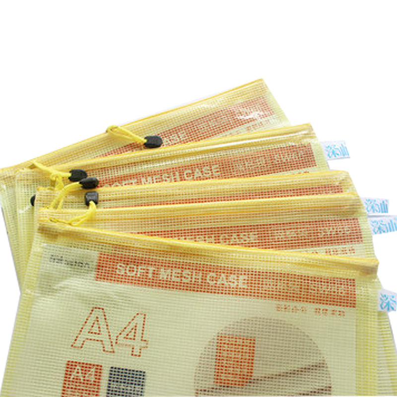 A5 / A5.5 PP mesh waterproof data zipper document bag