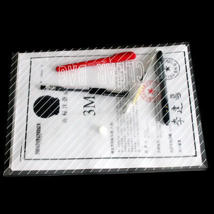 Comix A4 Plaid Transparent PP Snap Button Information Bag C330/318