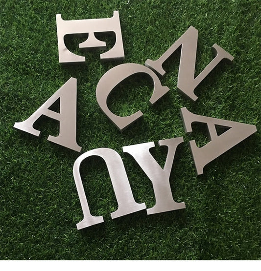 Customized metal logo letters on the wall