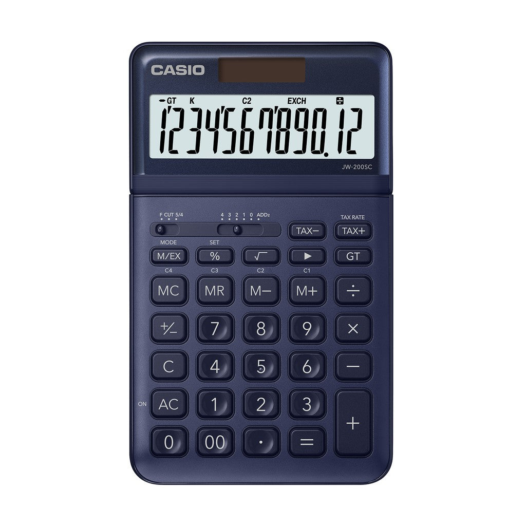 Casio JW-200SC Navy Fashion Series 12-digit Office Calculator