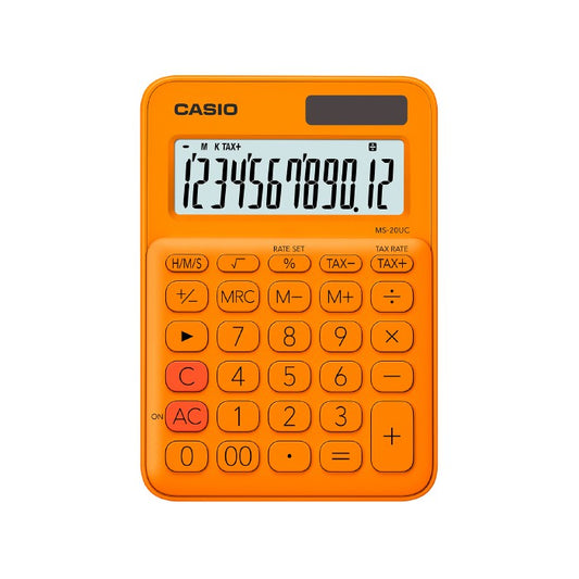 Casio MS-20UC orange 12-bit color series office calculator