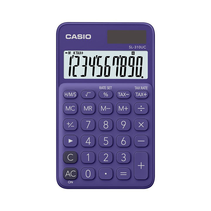 Casio SL-310UC purple 10-digit color series travel calculator