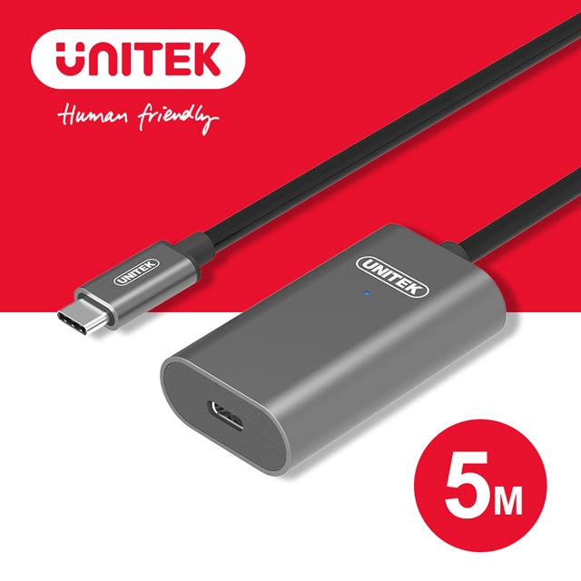 UNITEK USB-C USB3.1Gen1鋁合金訊號放大延長線 5M (Y-U305AGY)
