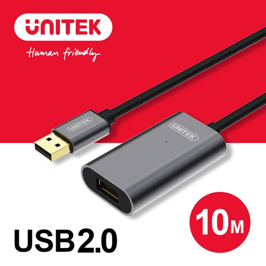 UNITEK Aluminum Alloy USB2.0 Signal Amplification Extension Cable 10M (Y-272)