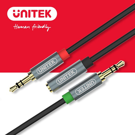 UNITEK aluminum alloy two-in-one audio conversion cable (Y-C957ABK)