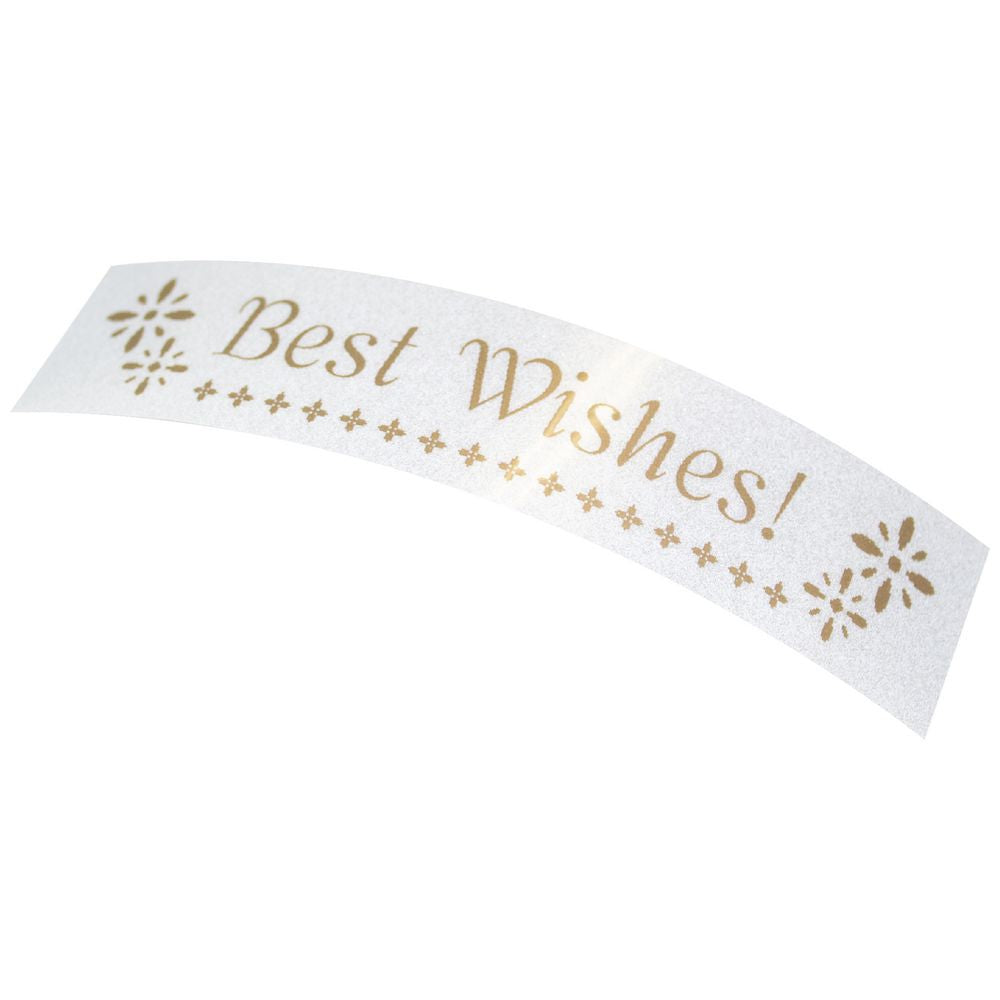 Brother TZe-PR254 Gorgeous Shell Label Tape 24mm Gorgeous White Background with Gold Letters - Length 4 Meters