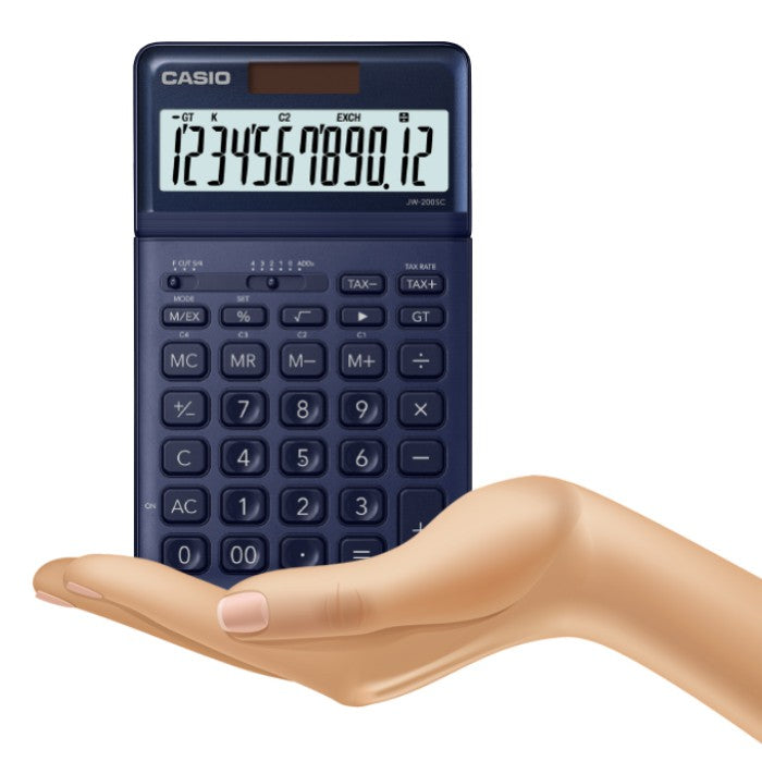 Casio JW-200SC Navy Fashion Series 12-digit Office Calculator