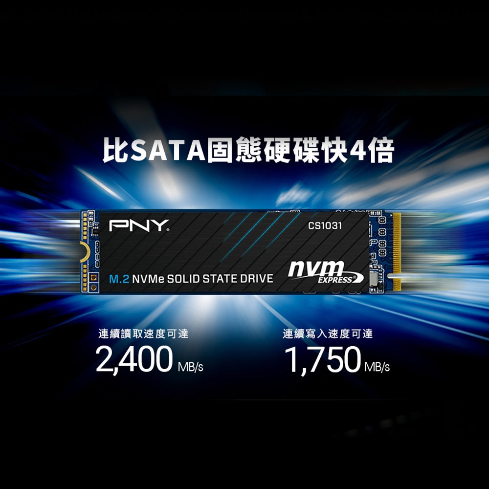PNY CS1031 1TB/ 2TB M.2 2280 NVMe Gen3x4 固態硬碟