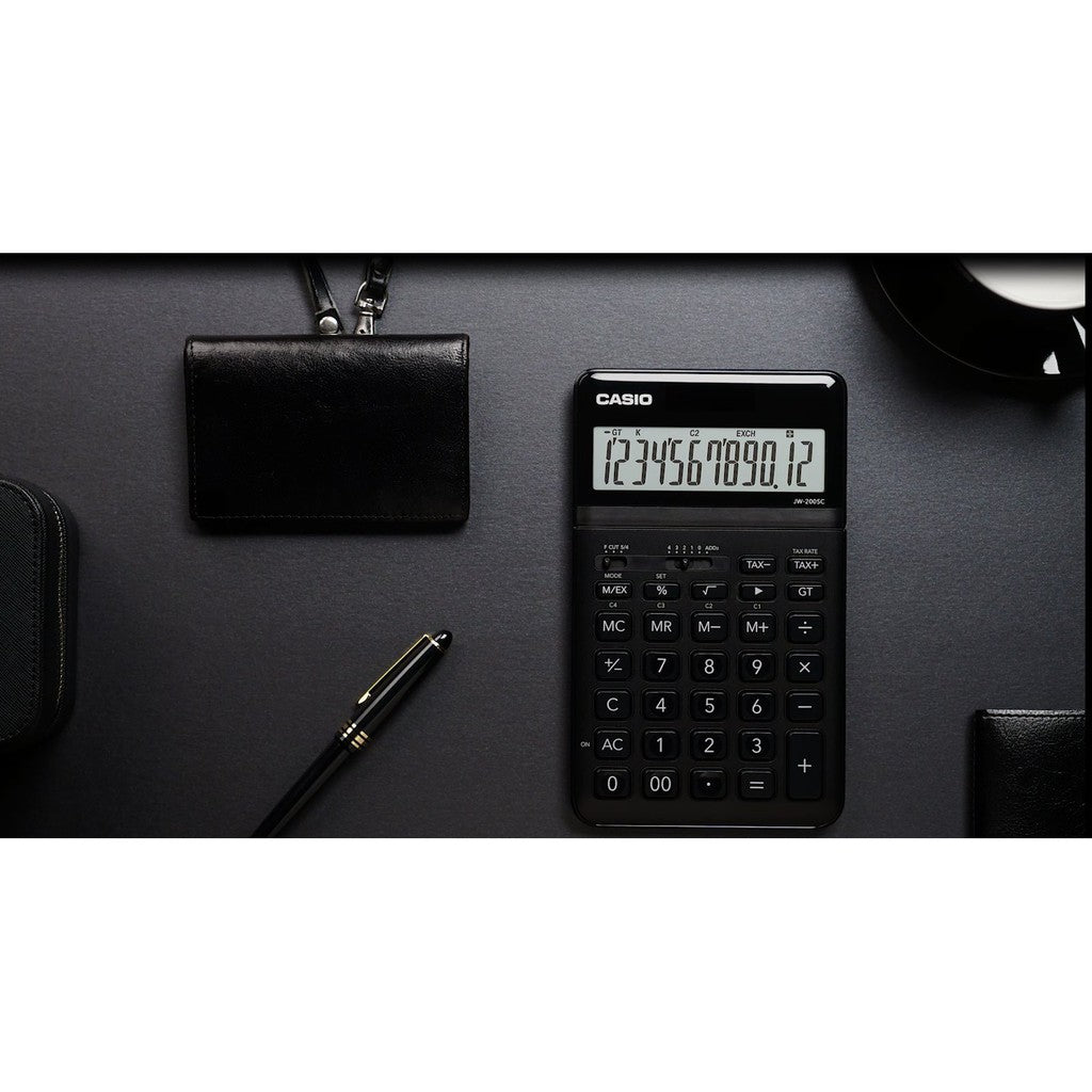 Casio JW-200SC Black Fashion Series 12-digit Office Calculator