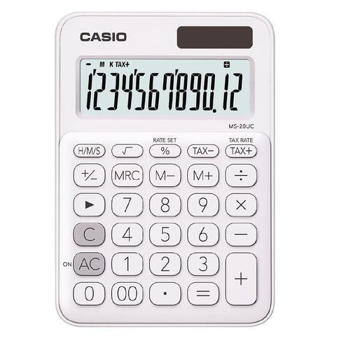 Casio MS-20UC white 12-bit color series office calculator