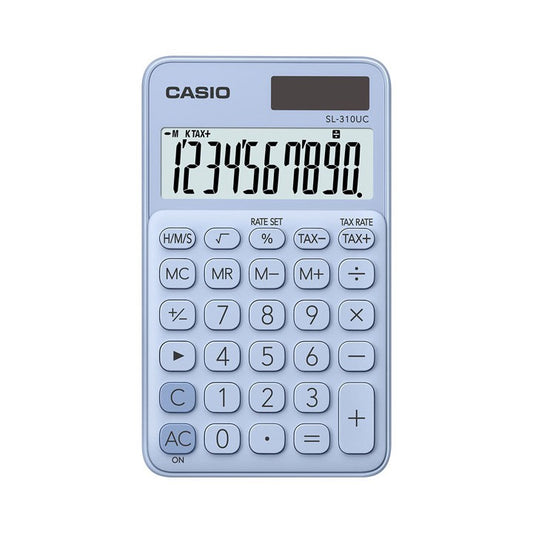 Casio SL-310UC Light Blue Travel Calculator Colorful Series 10-digit