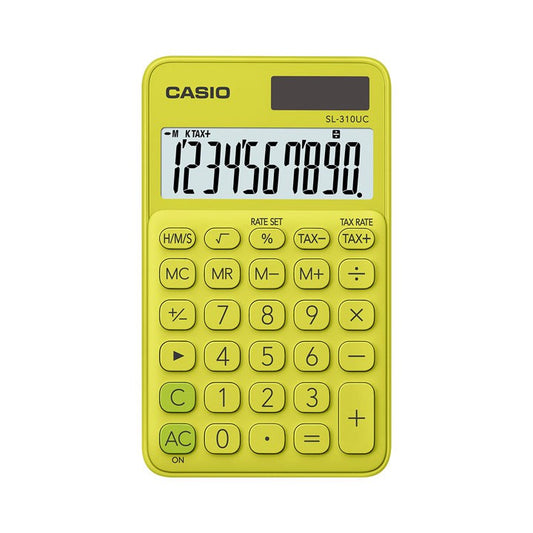 Casio SL-310UC calculator green yellow travel series calculator 10 digits