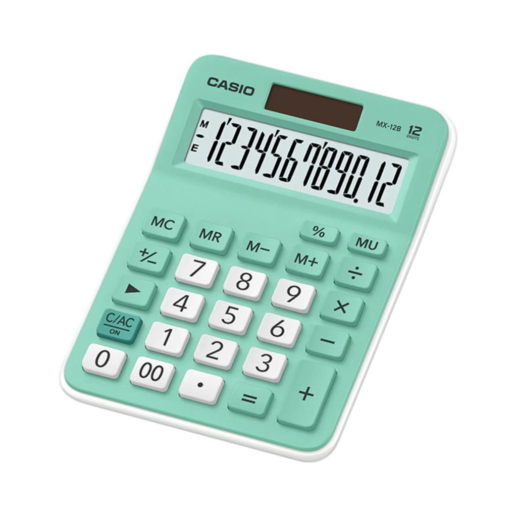 Casio MX-12B GREEN 12-digit standard trade calculator