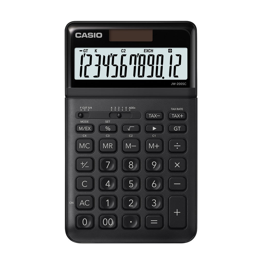 Casio JW-200SC Black Fashion Series 12-digit Office Calculator