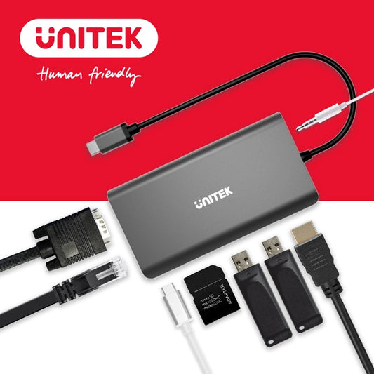 UNITEK USB3.1 Type-C to 8-in-1 multi-function hub (Y-D1019A)