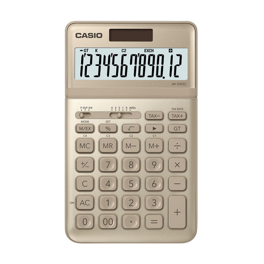 Casio JW-200SC Gold Metal Fashion Series Office Calculator 12-digit